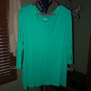 CJ Banks seafoam green 3/4 sleeve tee size 2X